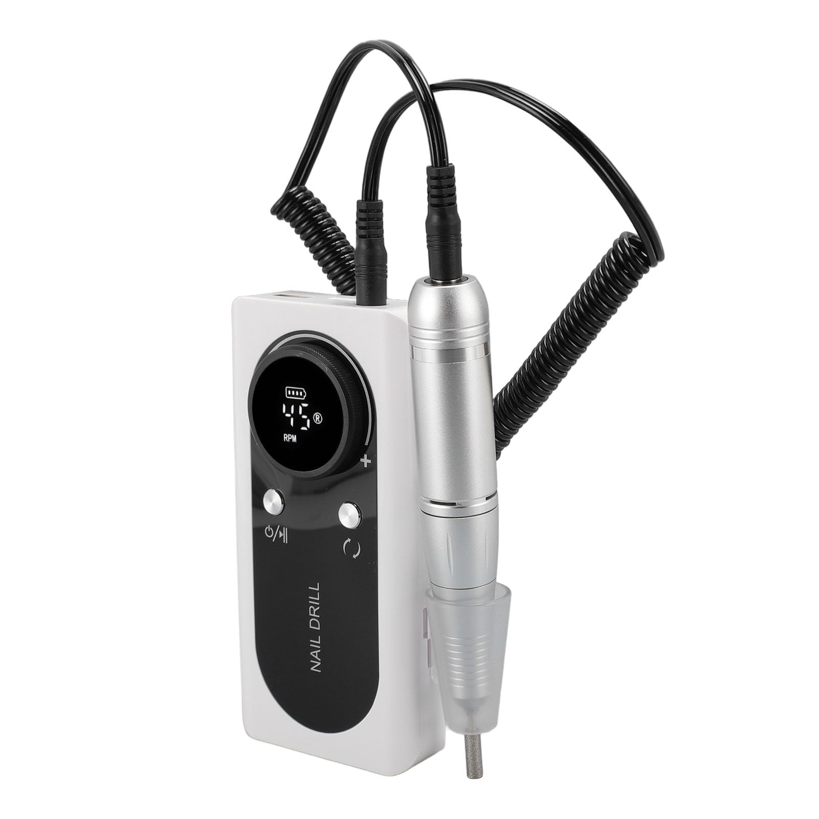 Pongnas Trapano Elettrico per Unghie, Levigatrice per Unghie Portatile Ricaricabile Professionale 45000 Giri/min per in Gel Acrilico, con 8 Punte per Trapano per e Bande