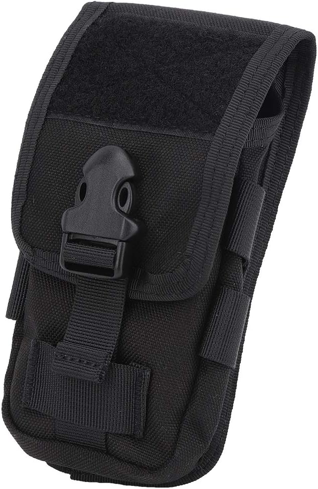 Outdoor Products Fanny Pack,Sport Waist Bag,LB-14 1000D Polyester Double Layer Hanging Mobile Phone Bag Tactics Multifunction EDC Waist Pack(4 inches-Black)