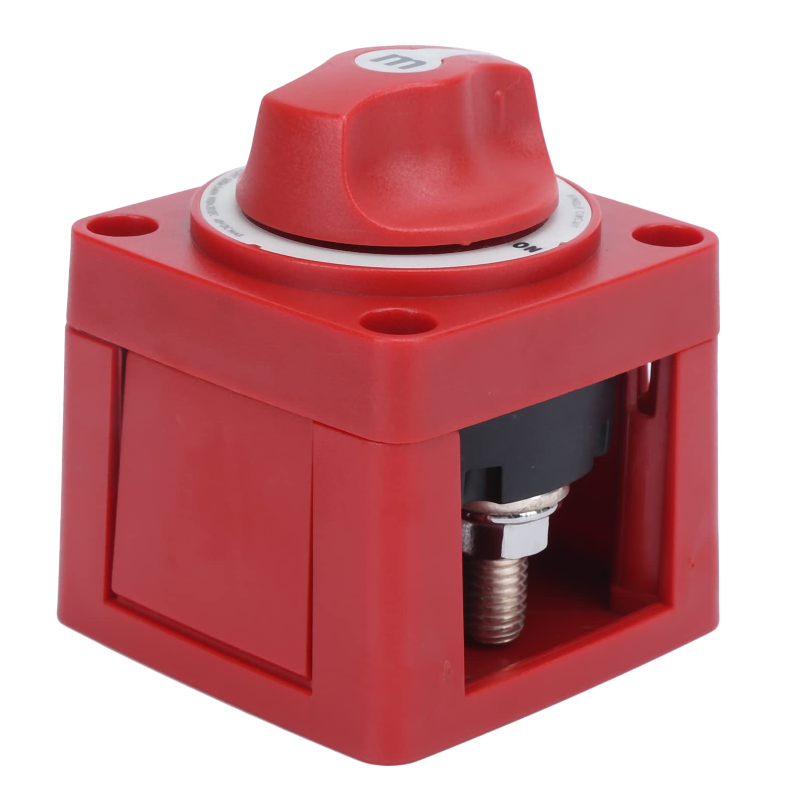 Batterie-Trennschalter, Yacht-Batterieschalter, Einzelkreislauf 6006 M-Serie ABS + Kupfer, strapazierfähig für Marine-Boot, DC 12-48 V, rot für Blue Sea Batterieschalter