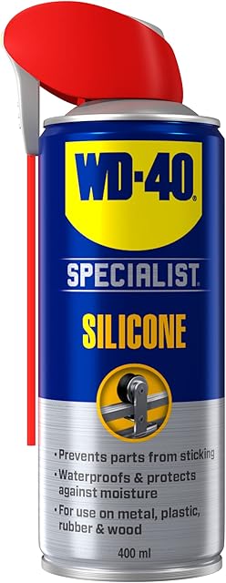 Silicone by WD-40 Specialist - Displaces Moisture and Provides Excellent Lubrication Will Repel Dust, Dirt, Oil and Grime, Use on Rubber, Wood, Metal- Smart Straw Narrow, Wide and 360 Spray - Clear