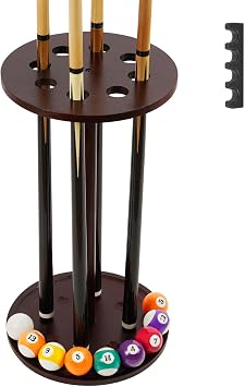 Pool Stick Holder Floor Stand, Round Billiard Cue Rack Holds 8 Pool Cues