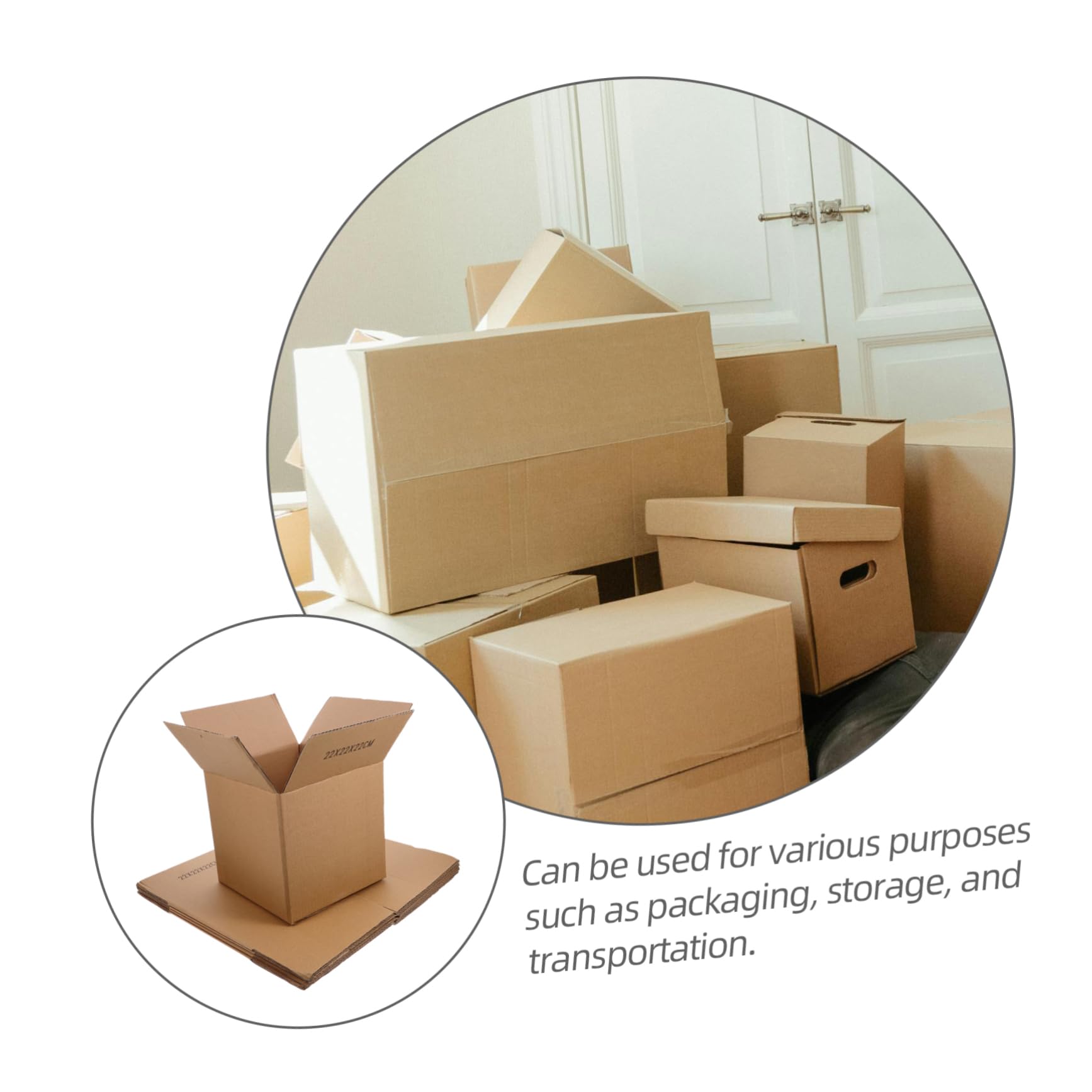 SHINEOFI 5pièces Cartons Emballage Carrés Moyens Boîtes Carton pour Déménagement et Expédition Résistantes et Pratiques