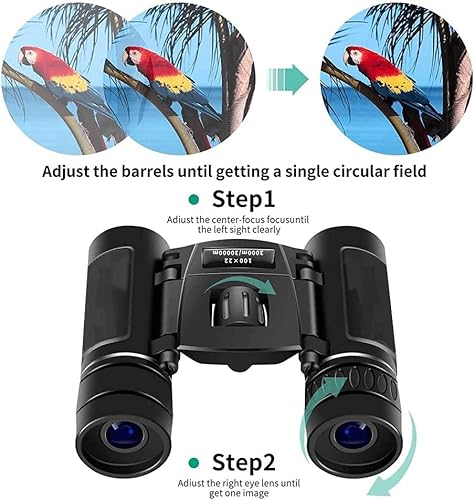 Miniatura 5 de Binoculares de alta resolución de 12 x 30 para adultos y niños, binoculares compactos, observación de aves, campamento, viajes, juegos de espionaje