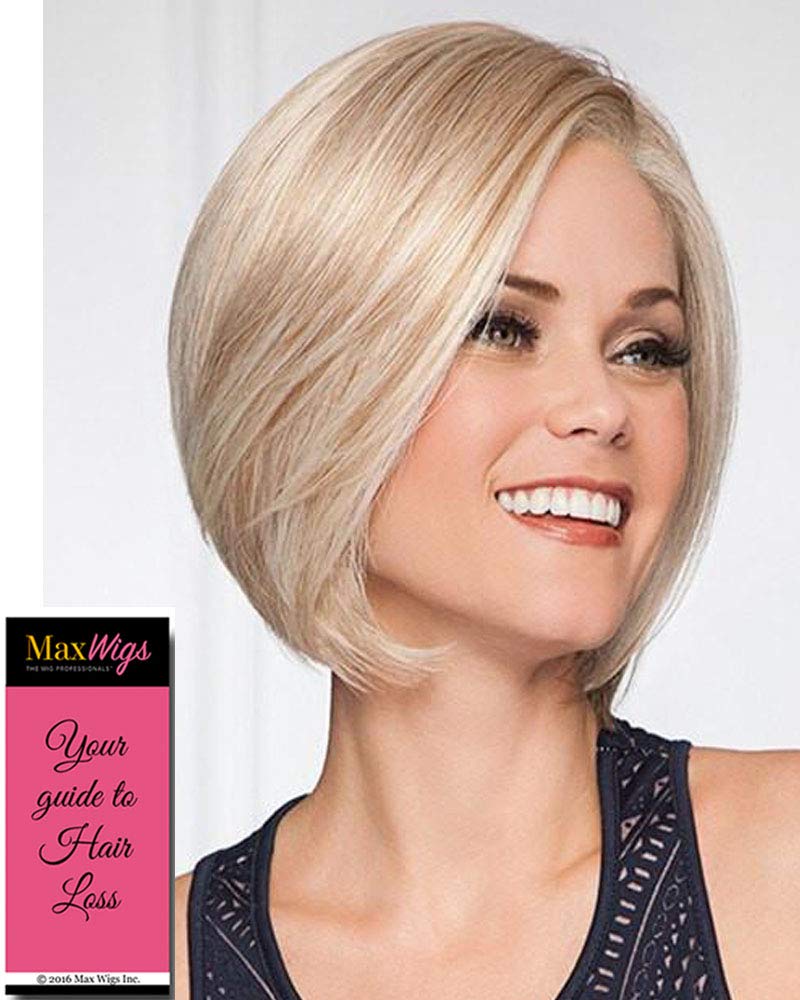 Opulence Large Cap Wig - GL4-8 DARK CHOCOLATE Gabor 8.5" Chin Length Page Lace Front Synthetic Monofilament Part Hand Knotted Womens Side Swept Bundle MaxWigs Hairloss Booklet