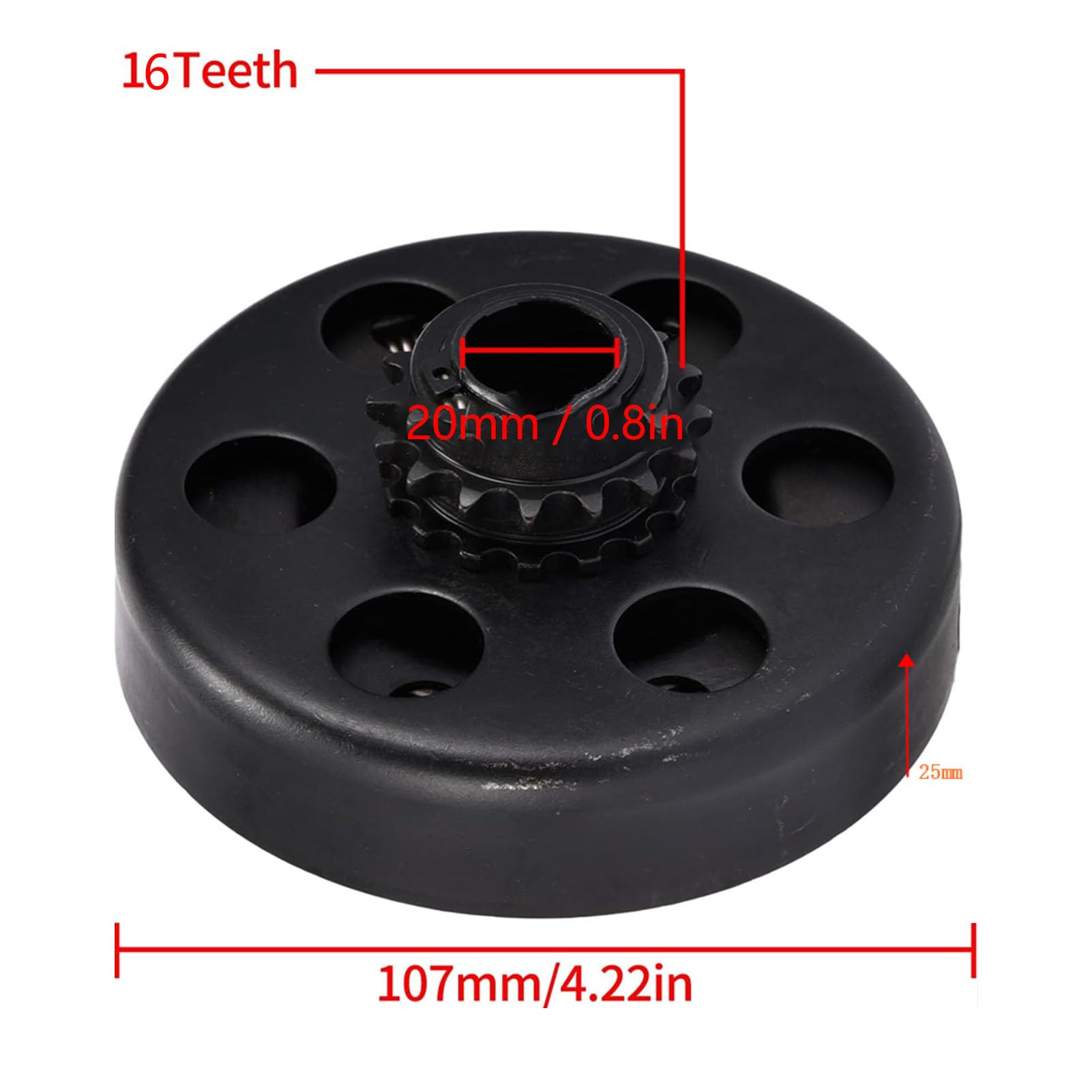 Jadeshay Embrayage Centrifuge à Alésage De 20 Mm, Embrayage Robuste 16T pour Chaîne 219, Moteur De 6,5 CV, Mini-vélos, Go Karts
