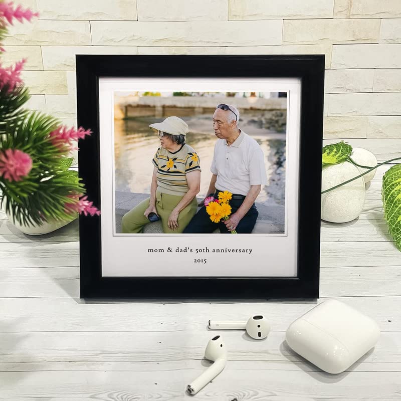 Image of Ritwika's Personalized Polaroid Wall Mount Style Photo With Message Digital Print Engineered Wooden Square Frame For Desk 17 X 17 CM Multicolor Set Of 1 (01 - Polaroid-Quote)