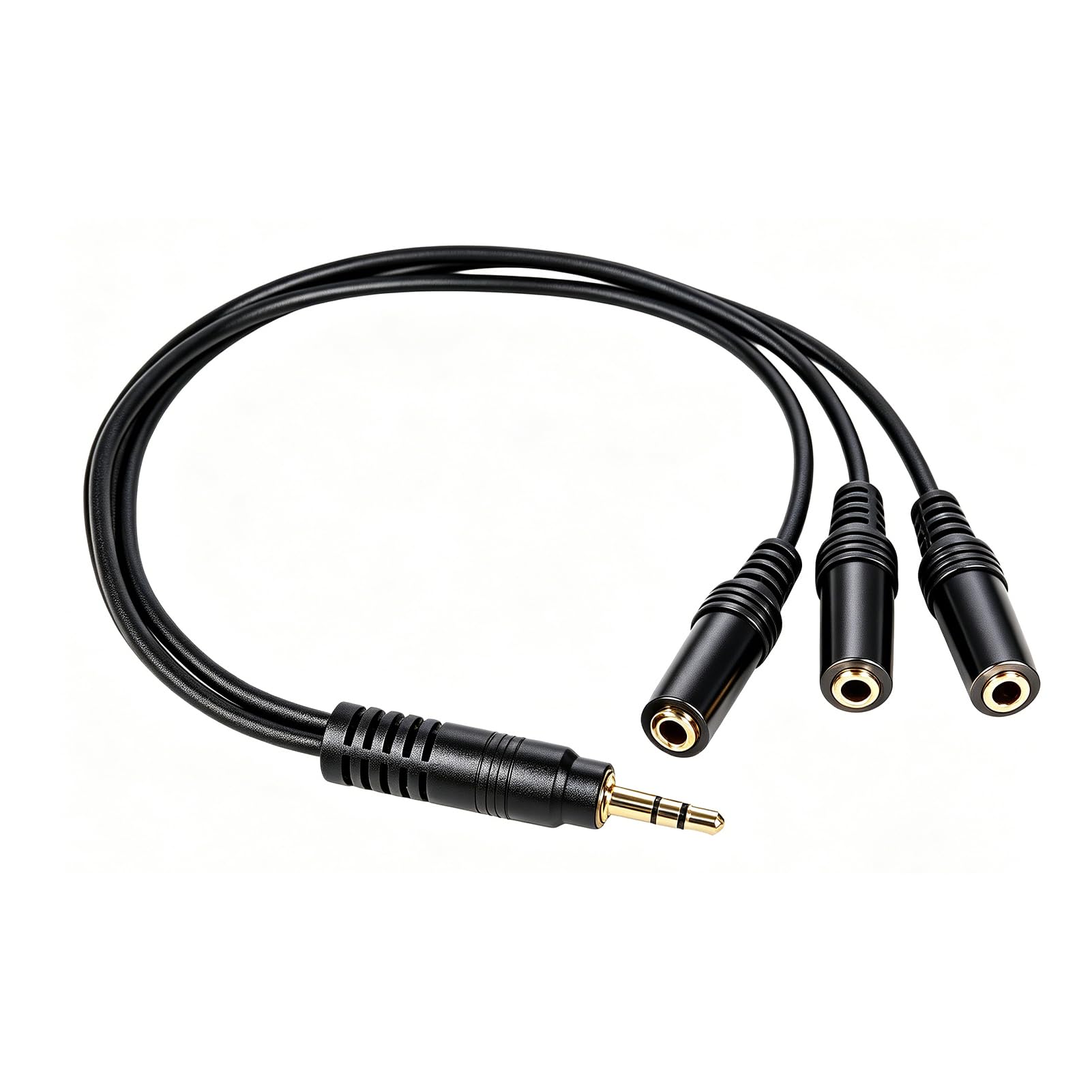 Audio Splitter, 3,5 mm Kopfhörer Verteiler 1 Stecker auf 3 Buchsen, Stereo Klinke Aux Splitter Adapter ca. 30 cm für Kopfhörer Lautsprecher Smartphone PC Gaming Konsole gemeinsames Musikhören