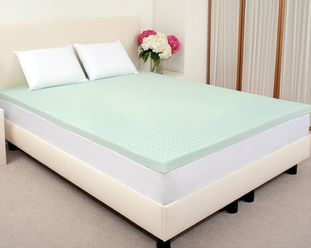 Sleep Joy 3" ViscO2 Green Tea Memory Foam Mattress Topper