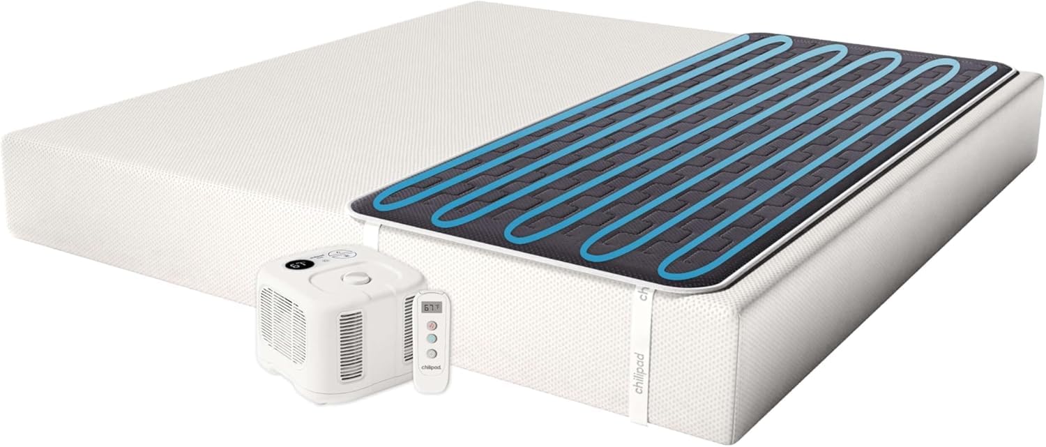 Chilipad Cube Bed Cooling System - Cooling & Heating Mattress Topper, Set Individual Bed Temperature, Cool Sleep Enhancement, Temp Range of 60-115°F, ME Half Queen Bedsize (30"W x 80"L), Model: CP500