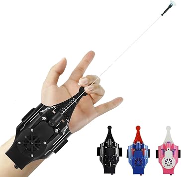 Black Spider Web Shooter with Gloves, Superhero Cosplay Toy for Kids