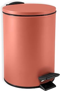 Spirella Adelar - Cubo de basura (acero inoxidable, 3 litros, con descenso automático y cubo interior), color rojo