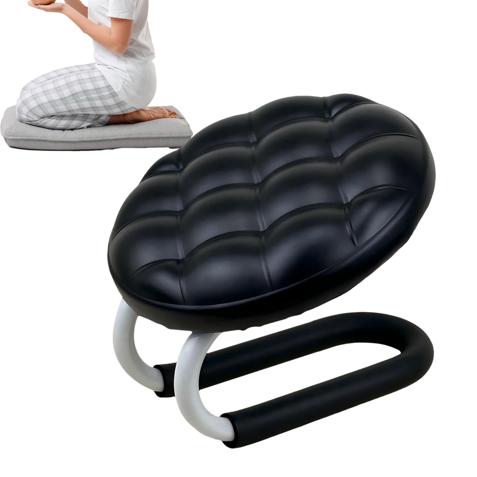 Sedia Meditazione Per Pavimento Sgabello Imbottito Portatile Confortevole | Sgabello Giapponese Da Meditazione Inginocchiatoio Per Adulti Donne Principianti Anziani Casa Yoga Relax Zen Mindfulness