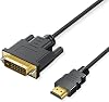 HDMI-auf-DVI-Adapterkabel bidirektionales DVI-D 24 + 1 Stecker auf HDMI-Stecker Hochgeschwindigkeits-Adapterkabel unterstützt 1080P Full HD kompatibel mit Raspberry Pi Roku X-Box One PS3/4/5