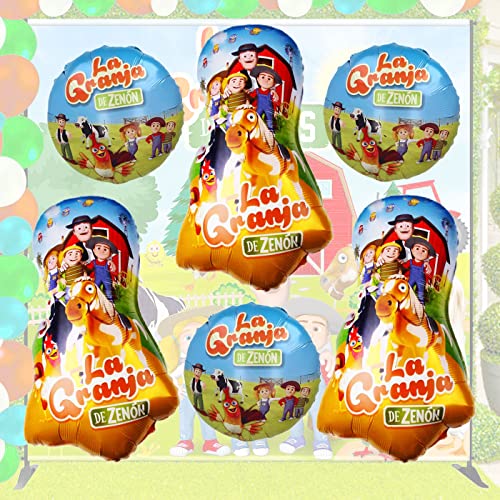 6Pcs La Granja De Zenon Balloons For Zenon Theme Birthday Party Decorations | Giant 24 Inch Farm Animal Balloons For Granja De Zenon Party Decorations Farm Theme Baby Shower Supplies #TOP5