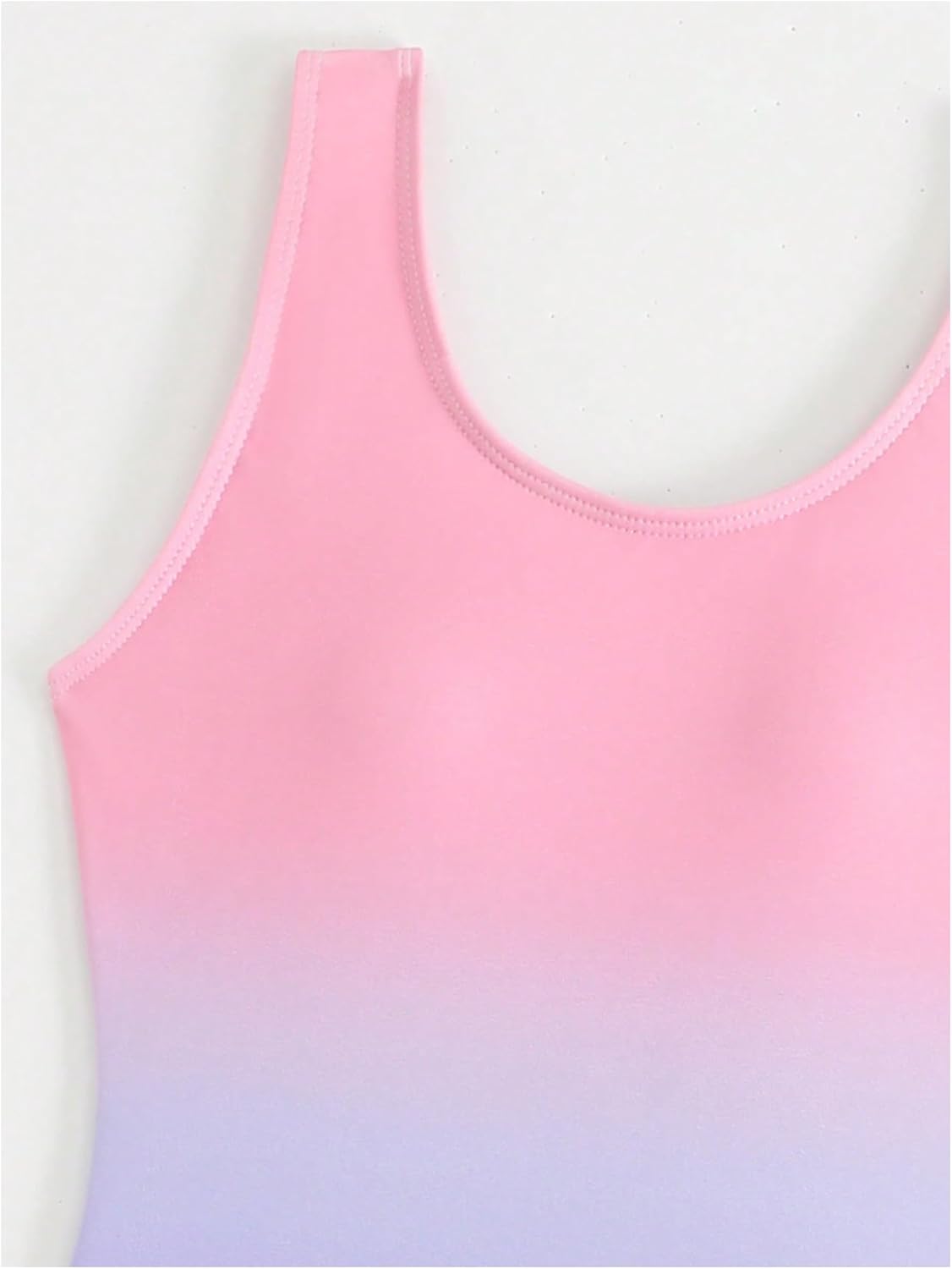 Milumia Girl's Ombre One Piece Swimsuit Scoop Neck Bathing Suit with Cover Up Shorts Swimwear