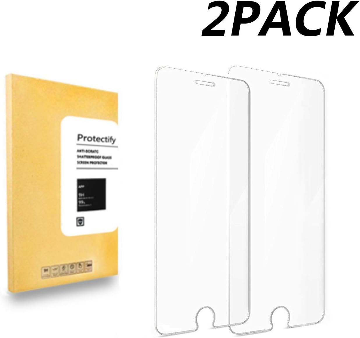 [3-Pack] iPhone 8 Plus Screen Protector ,Protectify iPhone 7 Plus Tempered Glass Screen Protector Only for Apple iphone 7 Plus [Not for iPhone 6 plus/6S Plus]