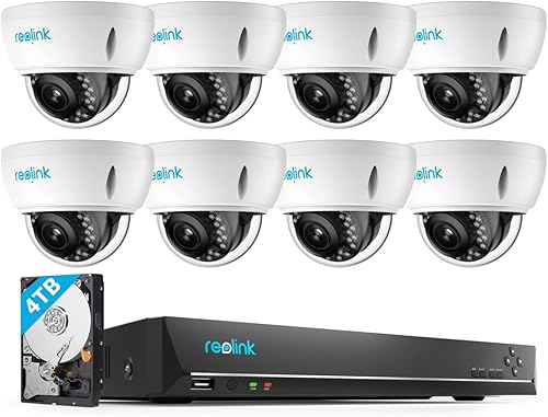 REOLINK Cámaras de seguridad 4K PoE para exteriores, zoom óptico 5X, IK10 a prueba de vandalismo, detección inteligente humanovehículo, paquete 8X