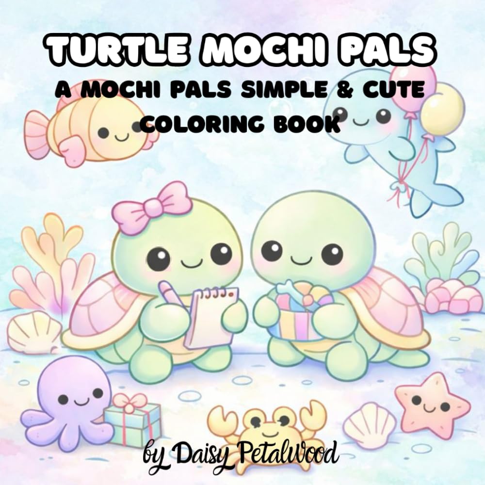 Turtle Mochi Pals: A Mochi Pals Simple & Cute Coloring Book