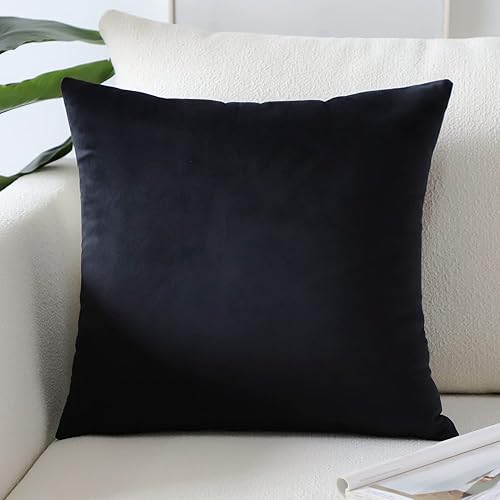 Artscope Fundas de almohada cuadradas de terciopelo de lujo súper suaves, decorativas, fundas de cojín para sofá, dormitorio, decoración de