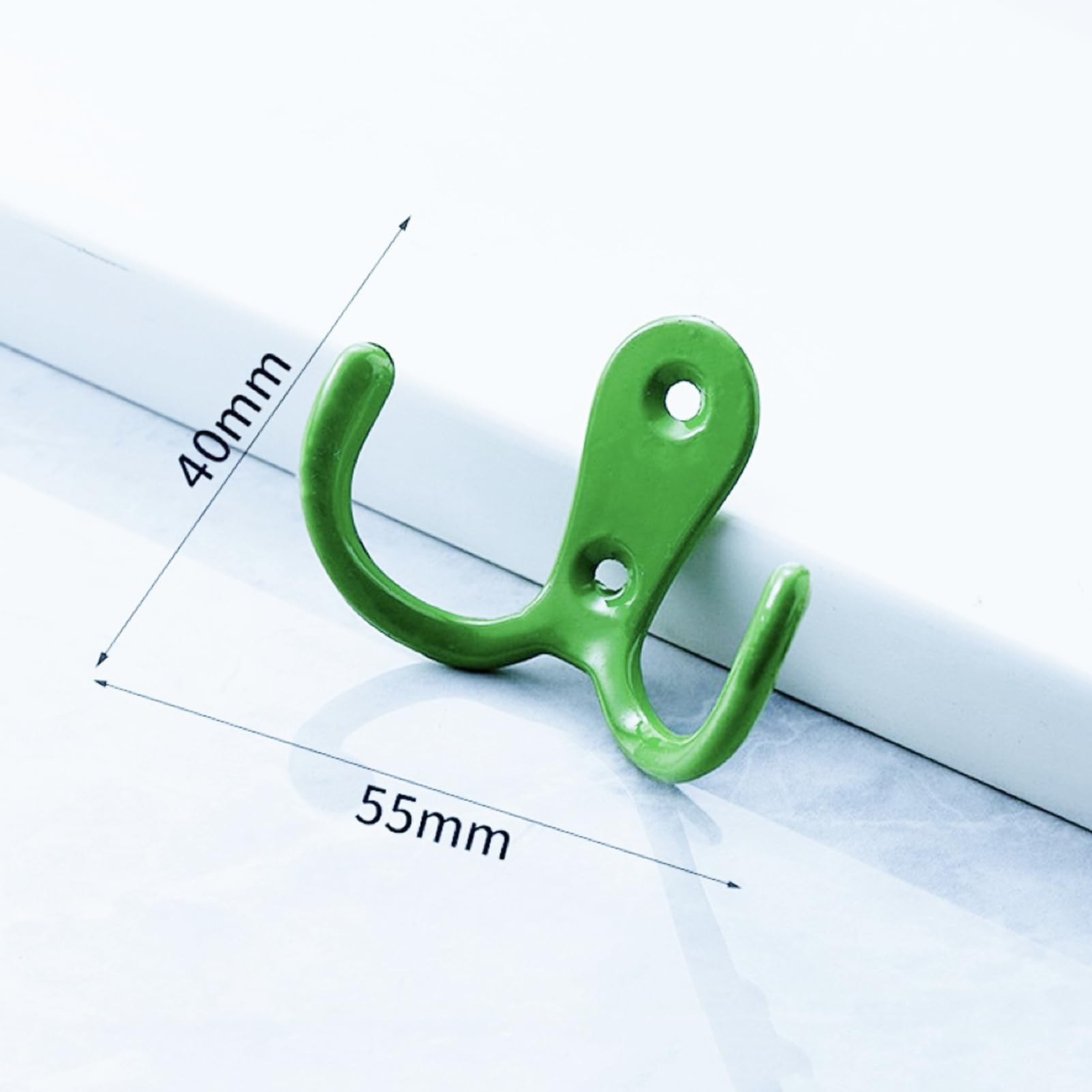 Yesmin 6 Pcs Double Prong Robe Hooks, Dual Coat Hooks Wall Mounted Hanging Clothes For Bathroom Bedroom Door Wall Retro Metal Cloth Hanger Double Coat Hooks With 8 Screws-Yellow