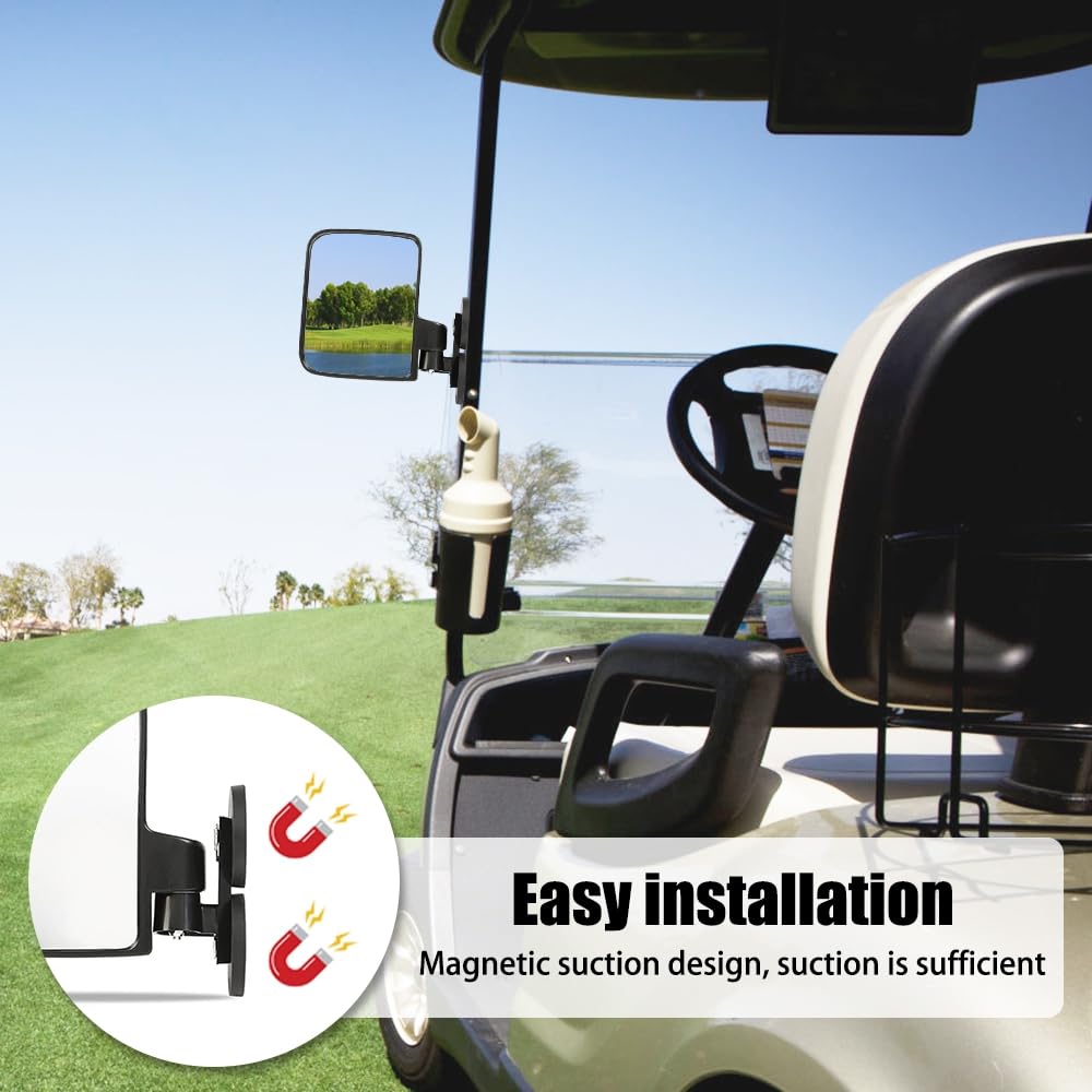 MiOYOOW Espejo lateral magnético, espejos giratorios de 360 grados para tractores compactos, cortacéspedes autotransportados, coches de golf
