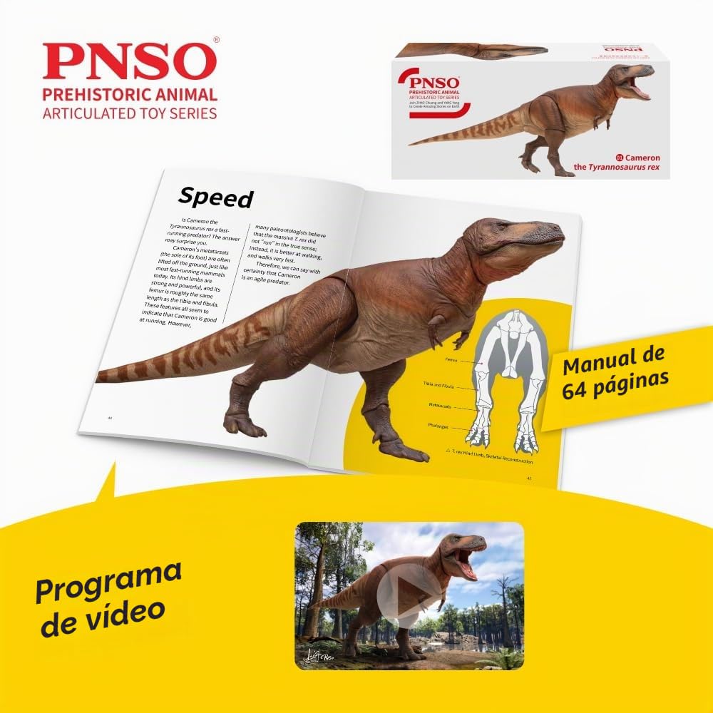 Serie de juguetes articulados de animales prehistóricos PNSO: 01 Figura de Cameron el Tyrannosaurus Rex