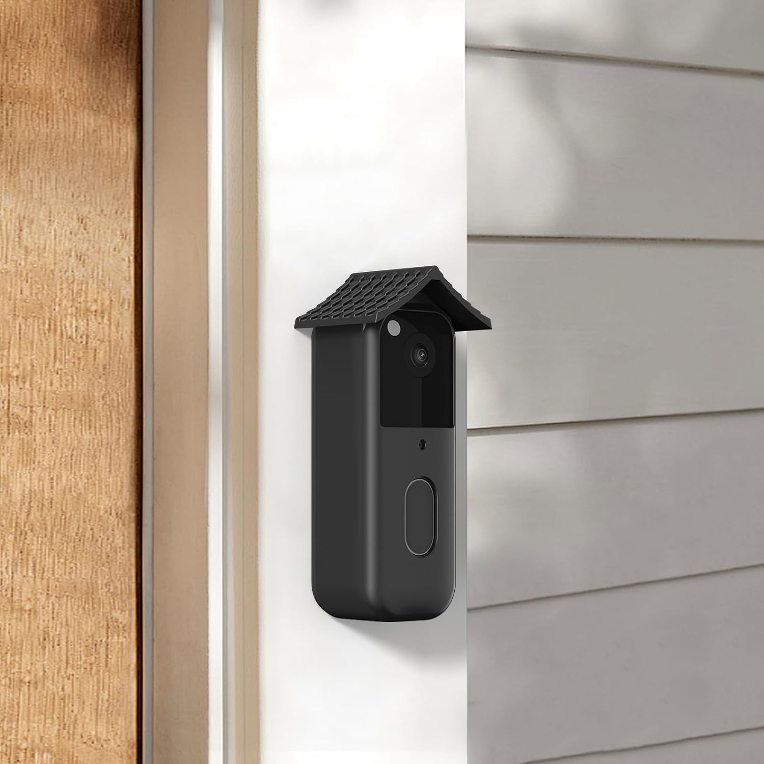 Silicone Cover Case for Blink Video Doorbell Newest Model, Weatherproof Waterproof UV Protection Skin Protector for Outdoor Security Camera, Black
