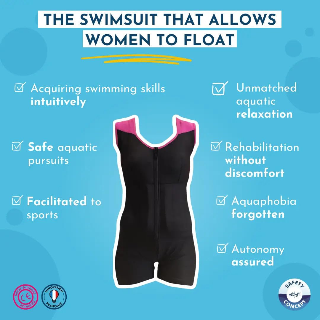 PLOUF Traje de baño flotante de una pieza para mujer Safety Concept by