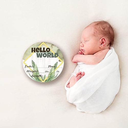 Miniatura 5 de Cartel de anuncio de Hello World para recién nacido, regalo de ducha, estadísticas de nacimiento de bebé, accesorios para fotos de hospital,