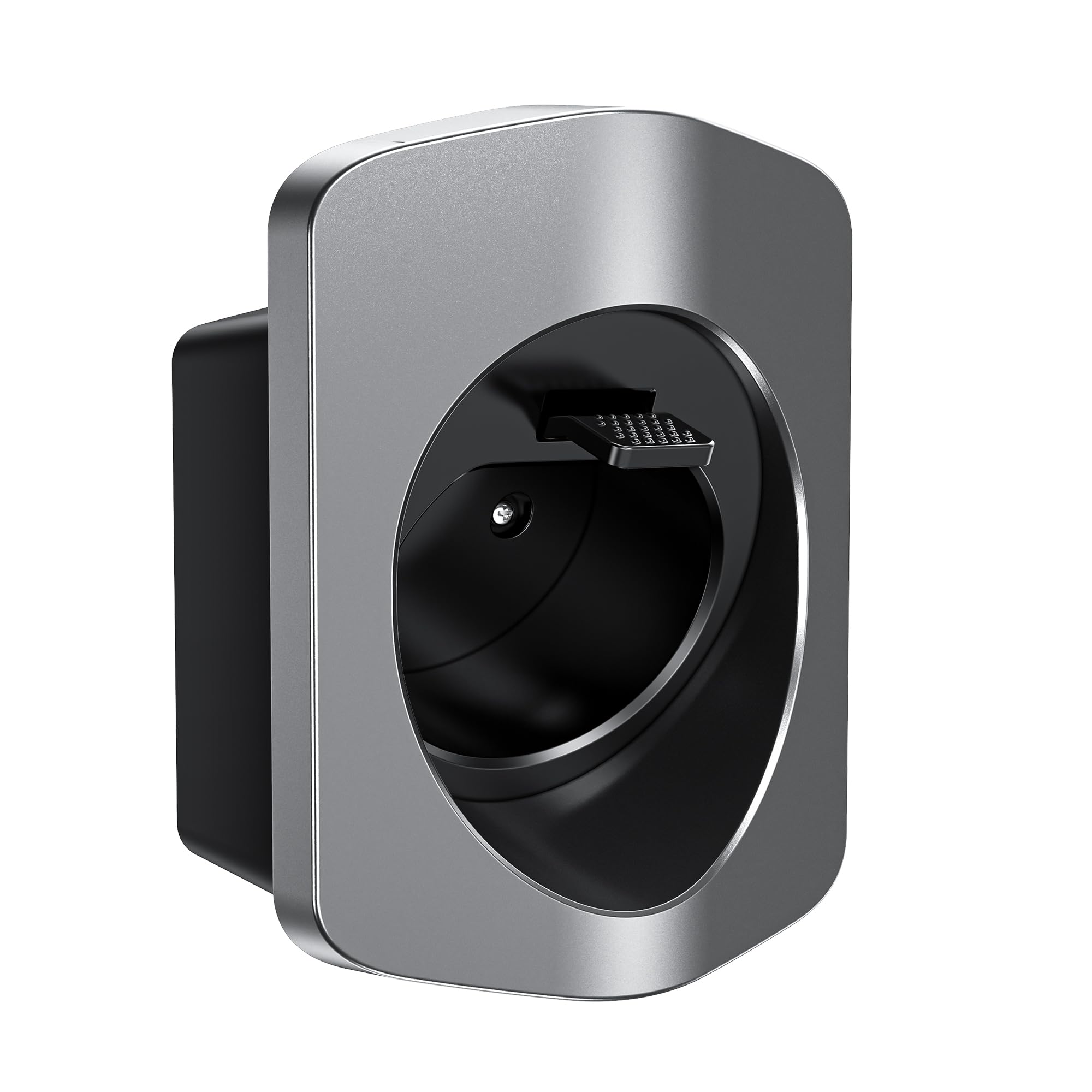 Tera EV Charger Holder Type 2 Charger: Heavy Duty Material Electric Car Wall Mount Plug Charging Cable Holder Organiser for All Weather Conditions Electric Vehicle Charging Station Car Accessories silver EV Charger Holder