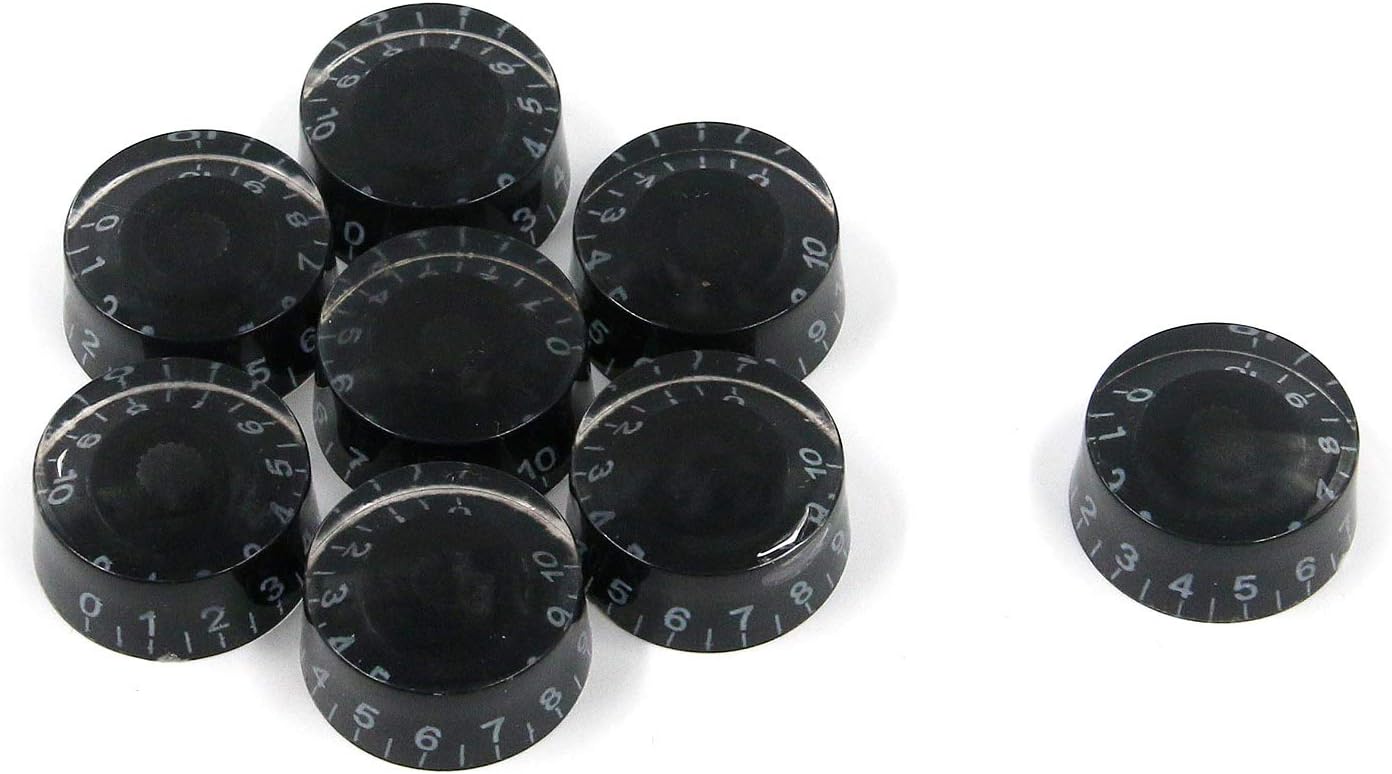 Geesatis 8 pcs Control Speed Knobs Black Electric Guitar