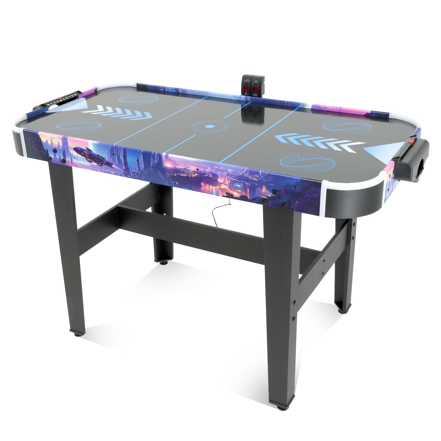LED-Airhockey Spieltisch von FASports, Air Hockey Kinder/Jugendliche ab 8 Jahren, Airhockey Spieltisch mit Luft inkl. leuchtende Pusher und Pucks