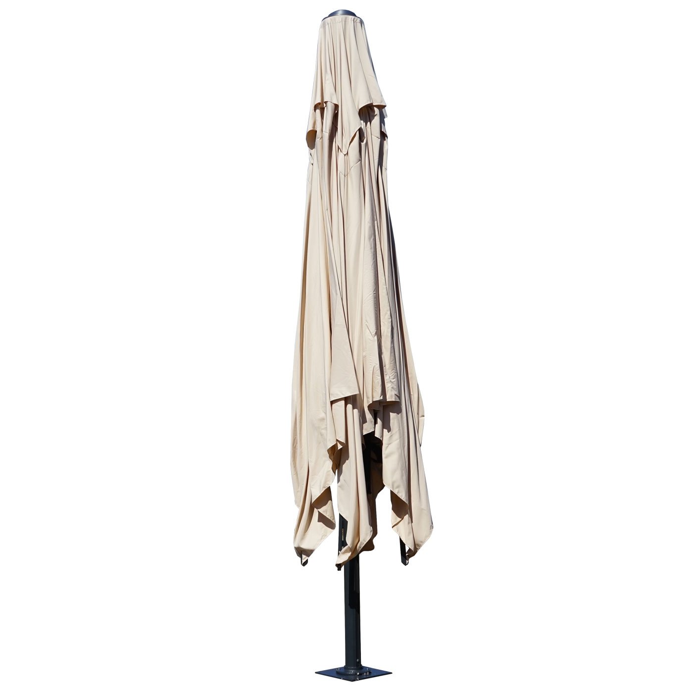 Mendler Gastronomie-Luxus-Sonnenschirm HWC-D20 5x5m - creme | XXL-Schirm, Marktschirm, (Ø7,2m), Polyester/Alu, 90kg