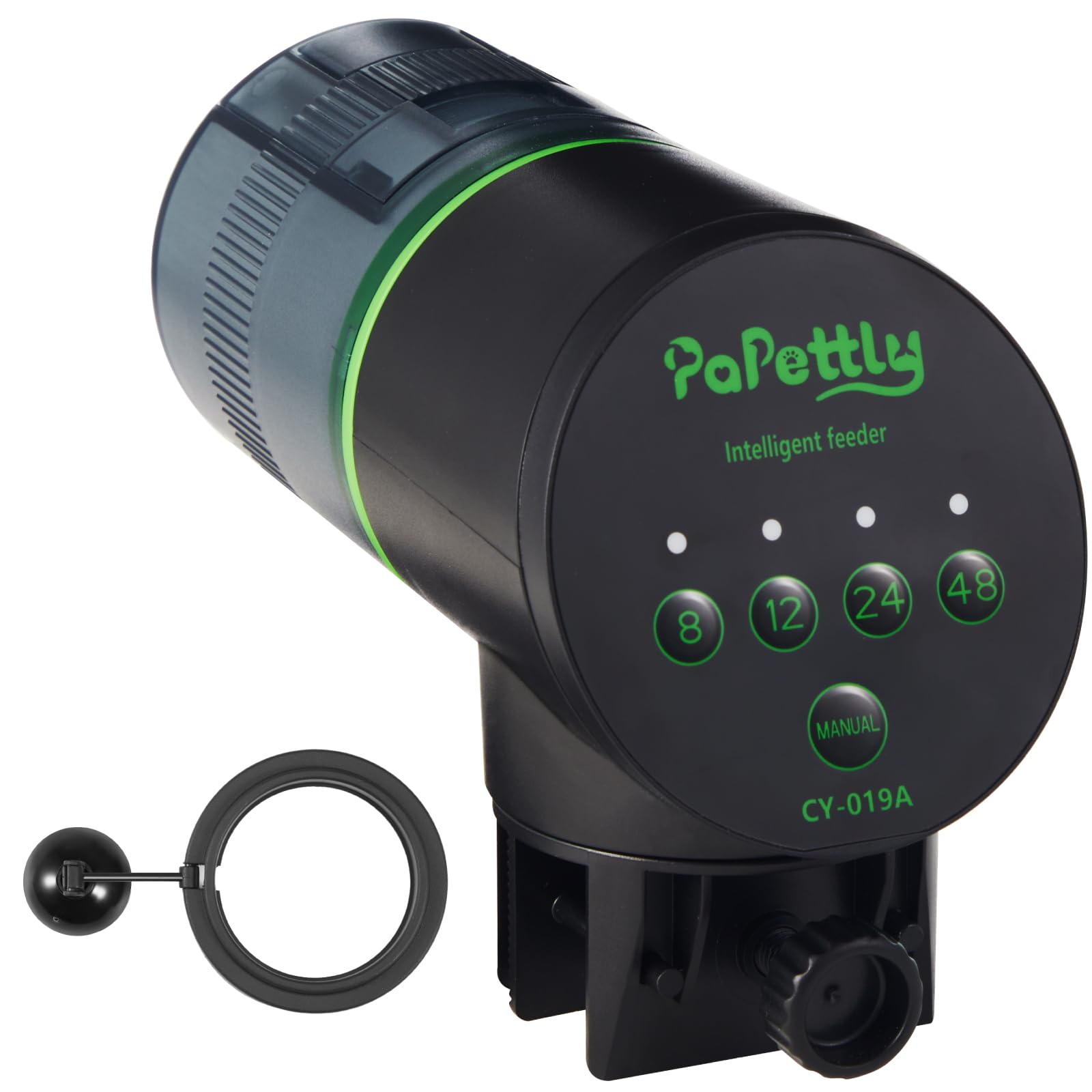 Papettly Distributeur automatique de nourriture pour poissons d'aquarium fonctionnant avec piles - 200 ml - 2 piles AAA incluses