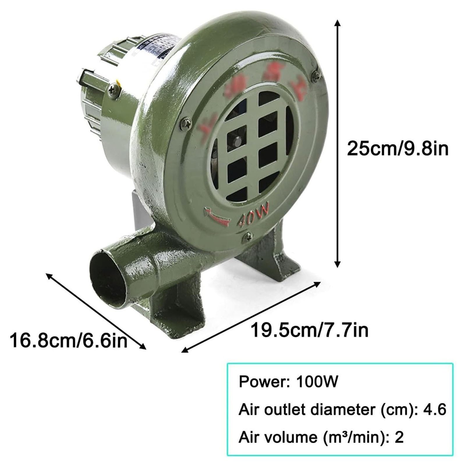 Outdoors Centrifugal Barbecues Blower - Electric Blacksmith Forge Blower, Portable Coal Forge Air Blower, 110V/220V Mini Blacksmith Forges Blower, Cooking BBQ Air Blower with Governor