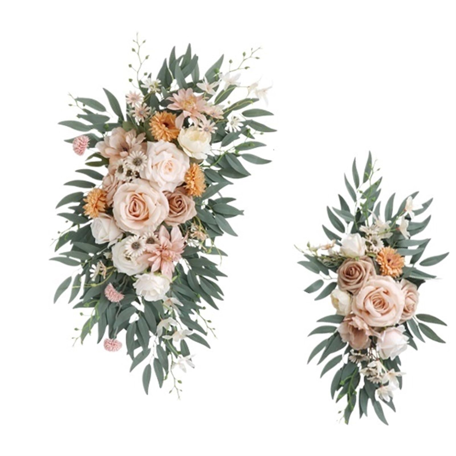 WJIAYAO Artificial Wedding Arch Flowers Kit Wedding Welcome Sign Flowers Artificial Arch Flower for Ceremony Reception Fall Winter Decoration(Color6)