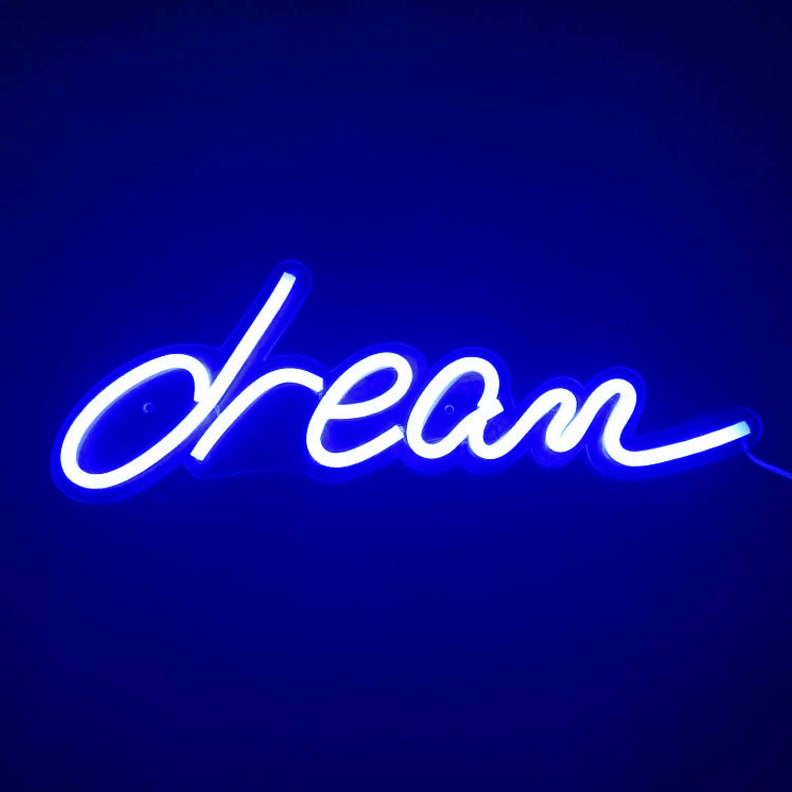 LED Neon Light 18”x6” Blue Dream Shape Art Decorative Neon Sign Wall Hanging Sign for Bedroom Living Room Kid’s Room Party, Birthday, Home Decor