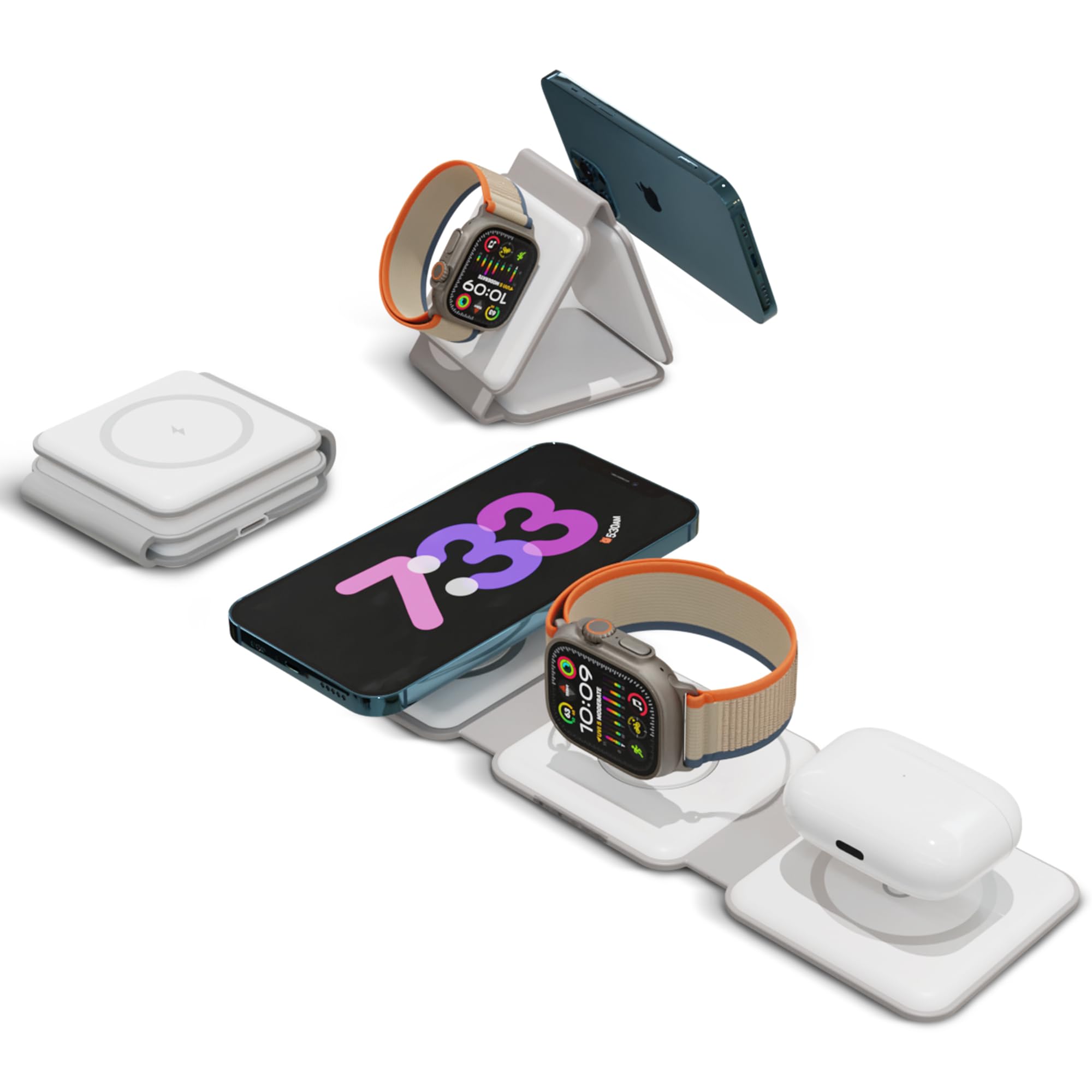 スマホアクセサリー 3in1 Wireless Charging Pad with MagSafe Amazon.com: CHARGEWORX 3-in-1 Wireless Charging Pad, Mini