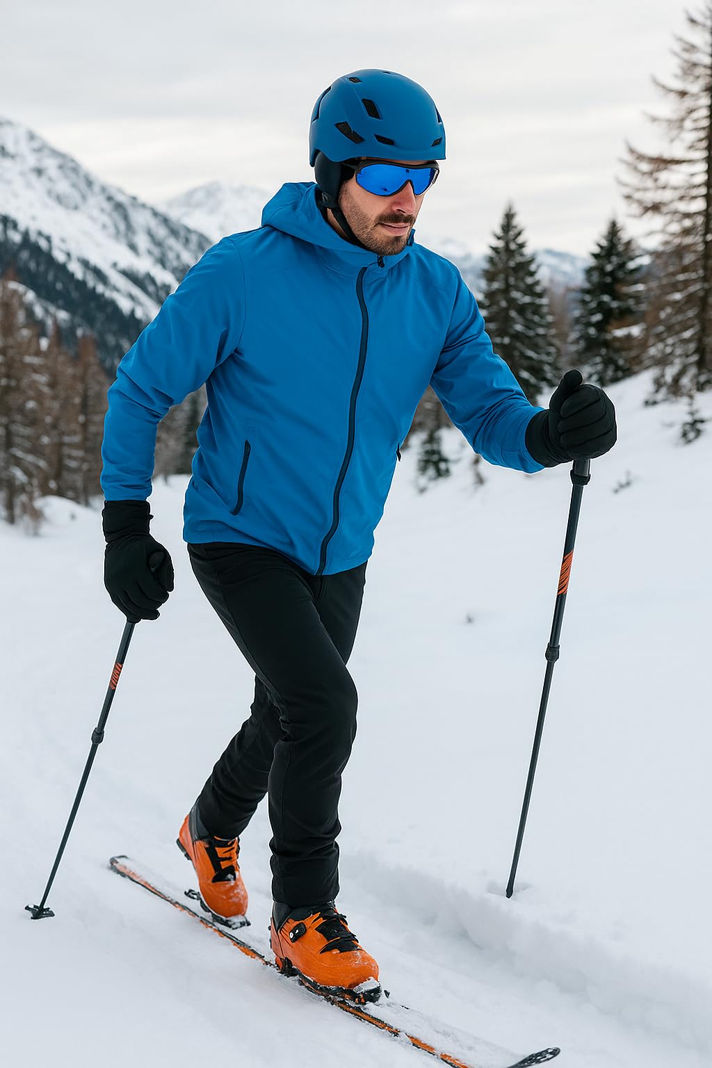 Generico Guanti Termici Invernali Neri per Ciclismo, Running, Sci, Touchscreen, Antiscivolo, Made in Italy