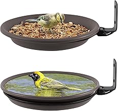 2 x Bird Drinker, Bird Feeder for Outdoor Birds and Birdbaths, Balcony Bird Drinker, Wild Bird Food Dispenser, Bird Bath, (Black)