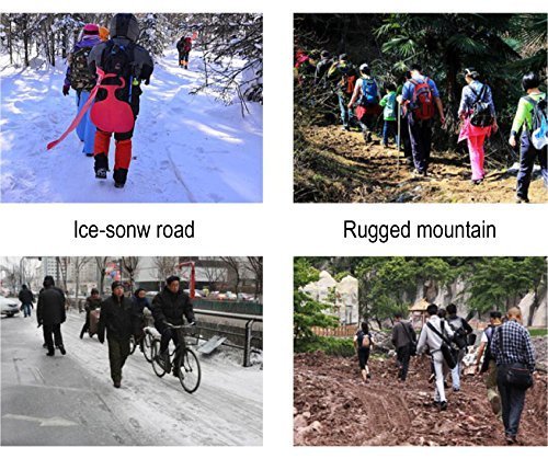 YUEDGE Universal Anti Slip Ice Cleats Shoe Boot Grips Traction Crampon Snow Spikes Grips Cleats(L)