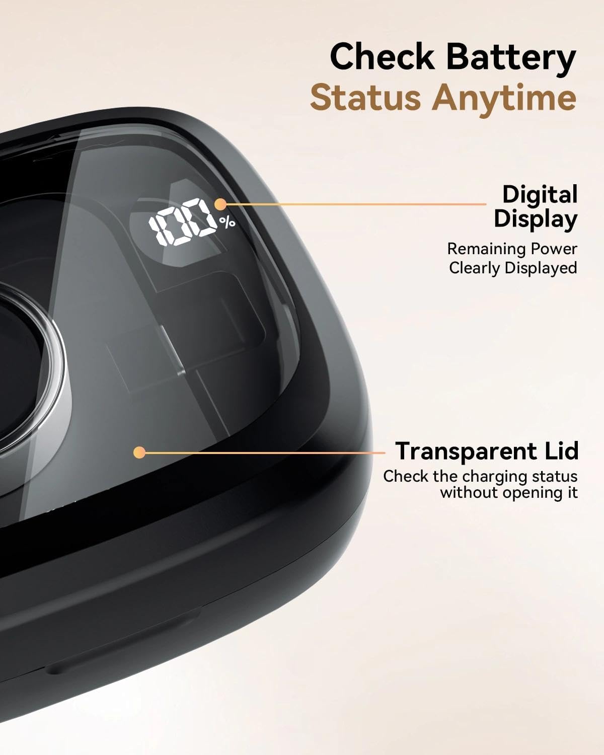 Étui de Charge Portable pour Oura Ring Gen 3/4/5, Batterie Rechargeable 2000mAh avec écran numérique, étui de Voyage, autonomie jusqu'à 60 Jours (Chargeur Original Non Inclus)