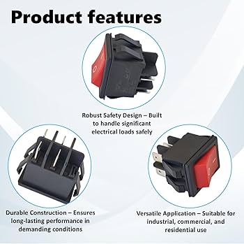 Amazon.co.jp: KND2-12/2ロッカースイッチ - セルフリセット、4ピン