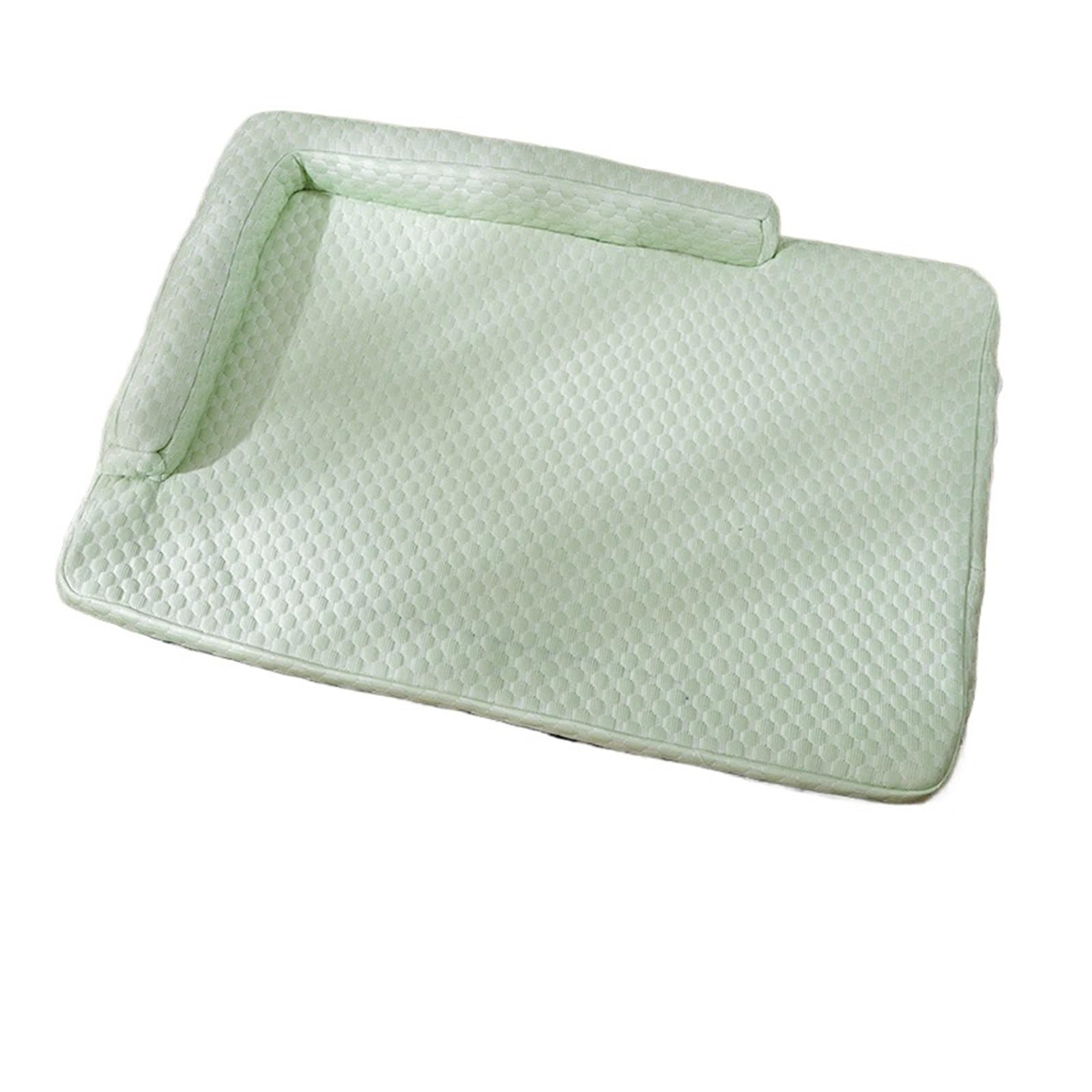 Tapis auto-rafraîchissant pour chien vert L avec housse amovible en soie glacée pour animaux