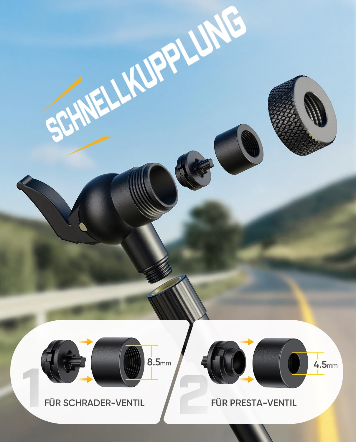 Fanttik X11 Ace Mini Fahrradpumpe, 10,3 Bar Tragbar Akku Fahrradpumpe