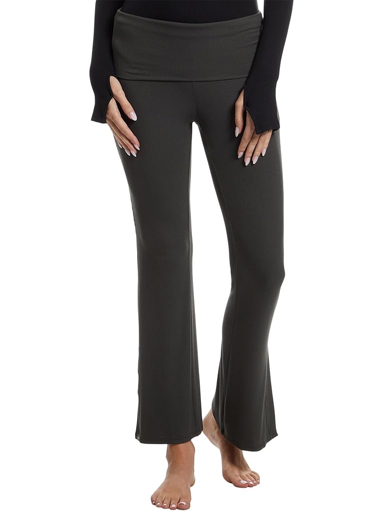 Gray Barefoot Dreams Ultra Soft Rib Fold Over Pant