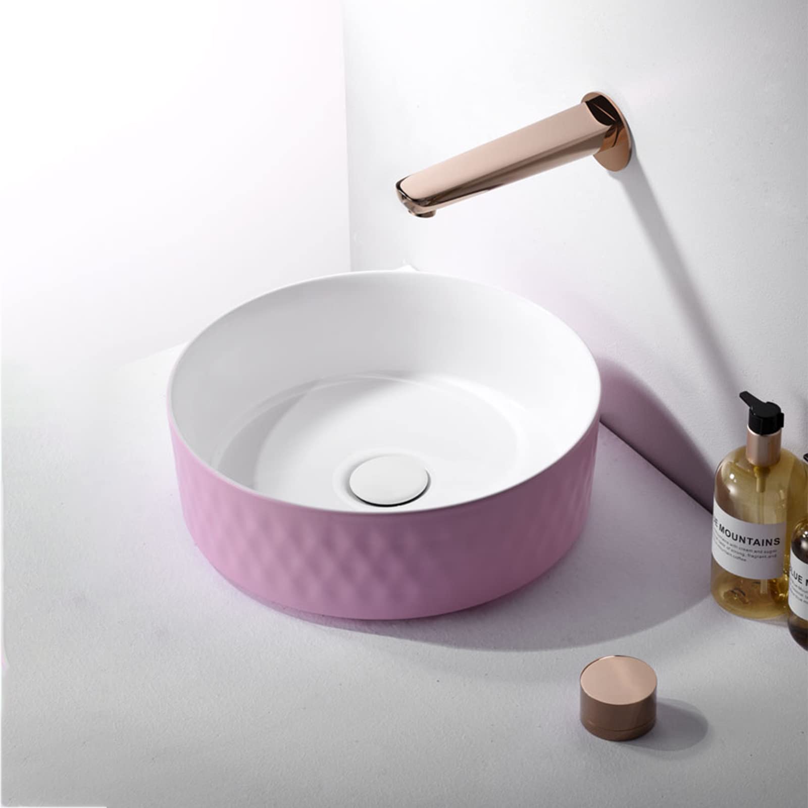 Grifo de baño Grifo de Lavabo de baño de 2 Orificios Grifo Mezclador de Lavabo montado en la Pared Grifo de Lavabo de latón Grifo de Lavabo de Agua fría y Caliente Grifo de Lavabo de Recipiente Grifo