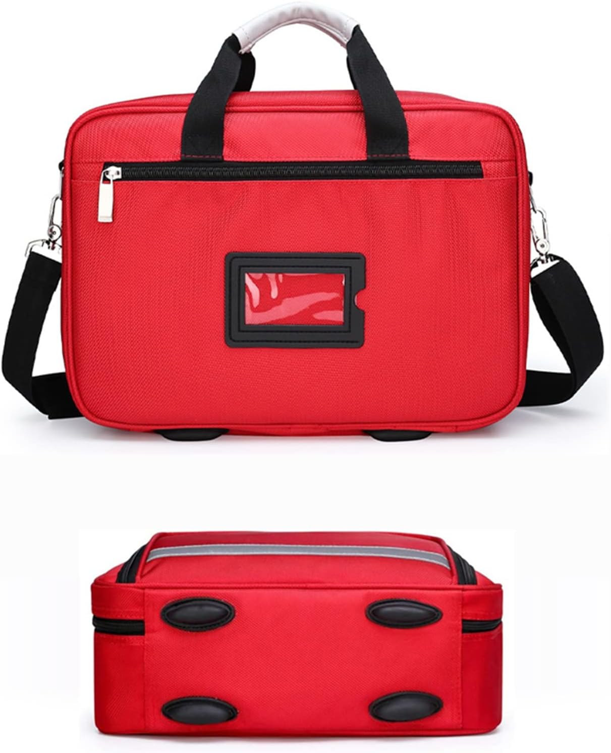 Nurse Tote Bag, Portable First Aid Kit, Compact and Lightweight with Labeled Compartments, Large-capacity Outdoor Emergency Rescue(Red)