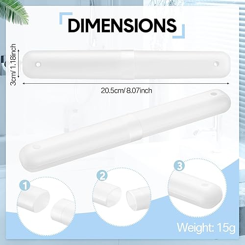 Miniatura 2 de 100 soportes de plástico para cepillos de dientes portátiles, funda protectora para cepillos de dientes, para interiores y exteriores, viajes,