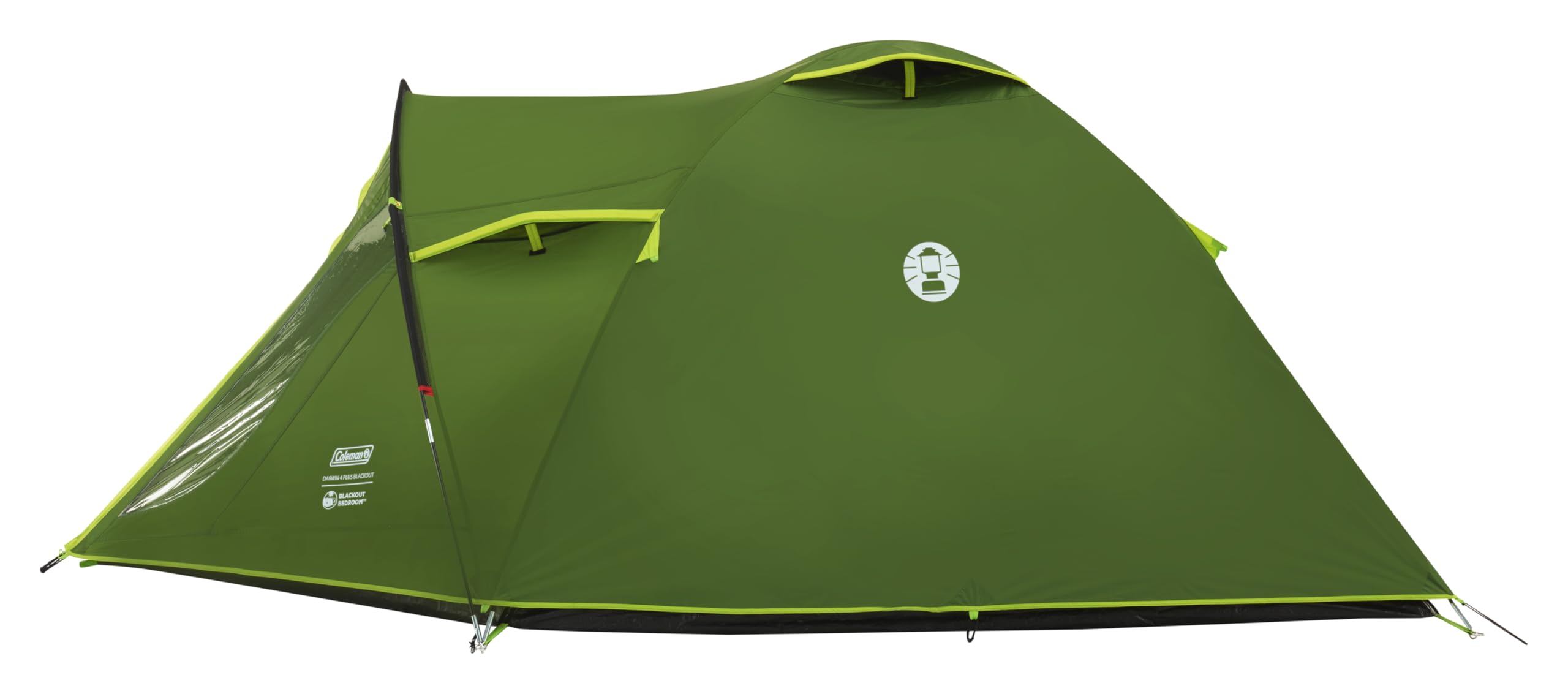 Coleman Namiot Darwin 4 Plus BlackOut, kompaktowy namiot kopułowy dla 4 osób, specjalna zaciemniona sypialnia, lekki namiot kempingowy, świąteczny i turystyczny, wodoodporny 4500 mm, 4 osoby, z wszytą